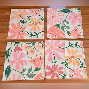 Floral Print Throw Pillow Set